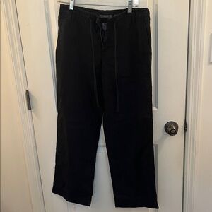 Liz Claiborne Black Drawstring linen pant 6 petite